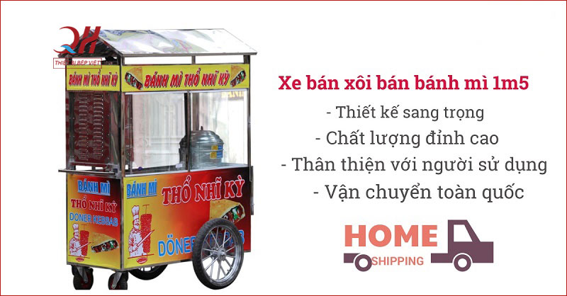 Xe bán xôi bán bánh mì 1m5 Quang Huy