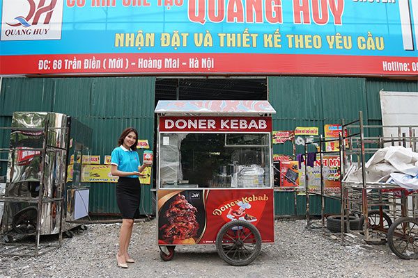 Xe đẩy xôi 1m8 bán bánh mì Quang Huy