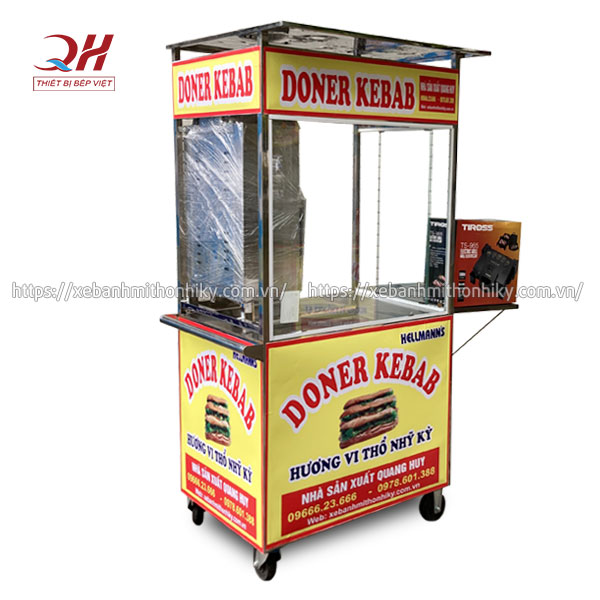 Mẫu xe đẩy bánh mì Kebab Mini cỡ nhỏ