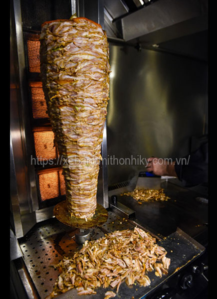 Lò nướng thịt doner kebab 4 buồng đốt