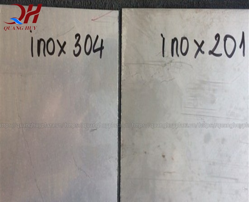 Hình ảnh so sánh giữa hai loại inox Hình ảnh so sánh giữa hai loại inox