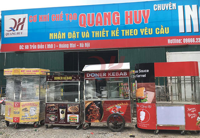 Xe bán bánh mì chất lượng cao tại xưởng Quang Huy, Mua xe bánh mì ở đâu