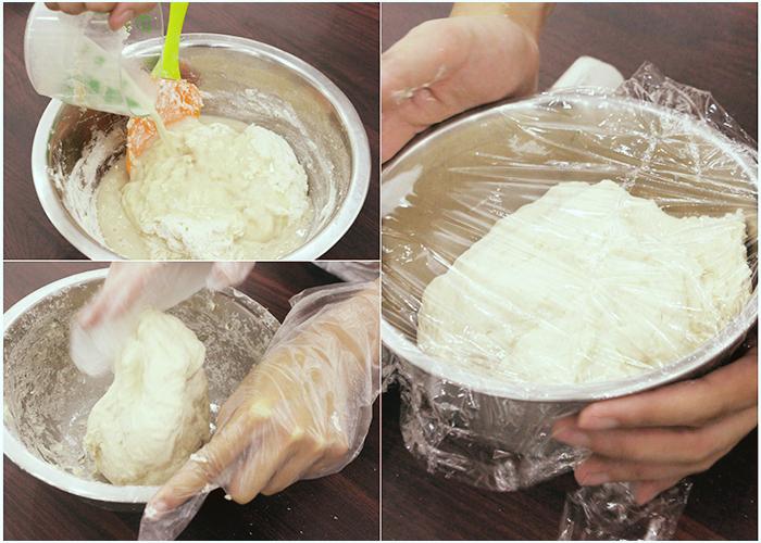 Nhồi bánh nhẹ nhàng đến khi bột mịn