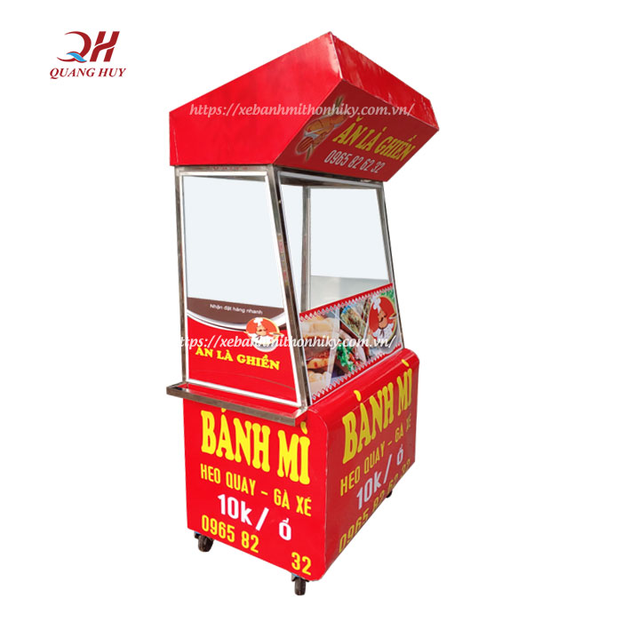 Mẫu tủ kính nhỏ bán bánh mì heo quay