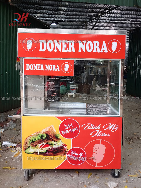 Mẫu xe bánh mì Doner Kebab Inox Quang Huy