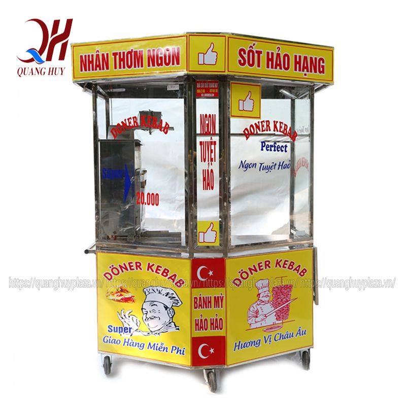Xe bán bánh mì Inox tại Quang Huy với thiết kế vượt trội