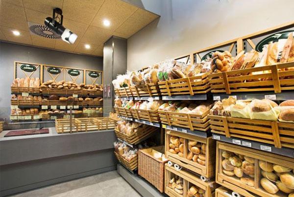 Mẫu tủ trưng bày bánh mì bằn gỗ