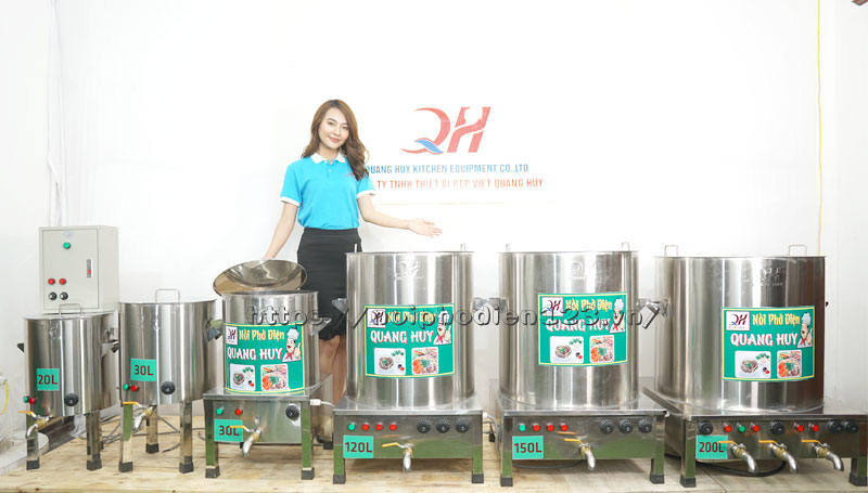 Tổng hợp nồi nấu phở điện sản xuất tại xưởng Quang Huy