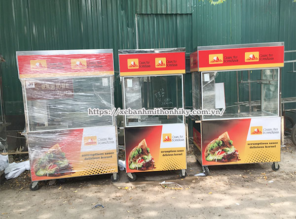 Kích thước xe đẩy bán bánh mì đa dạng