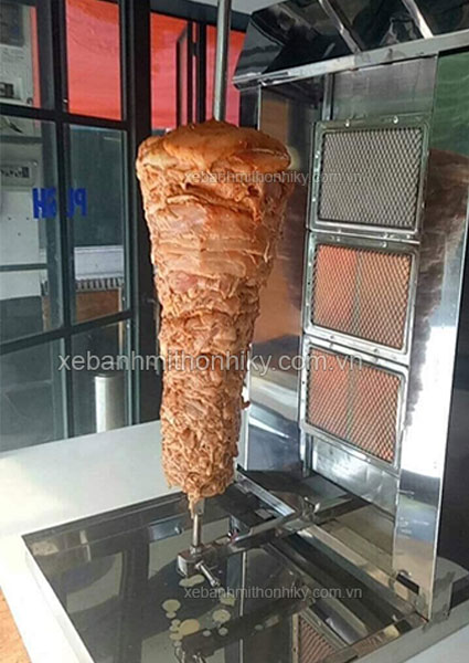 Lò nướng thịt quay tròn kebab 3 bếp nướng