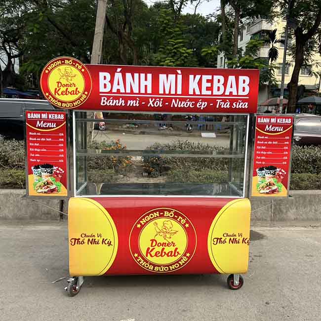 Xe đẩy bánh mì Doner Kebab