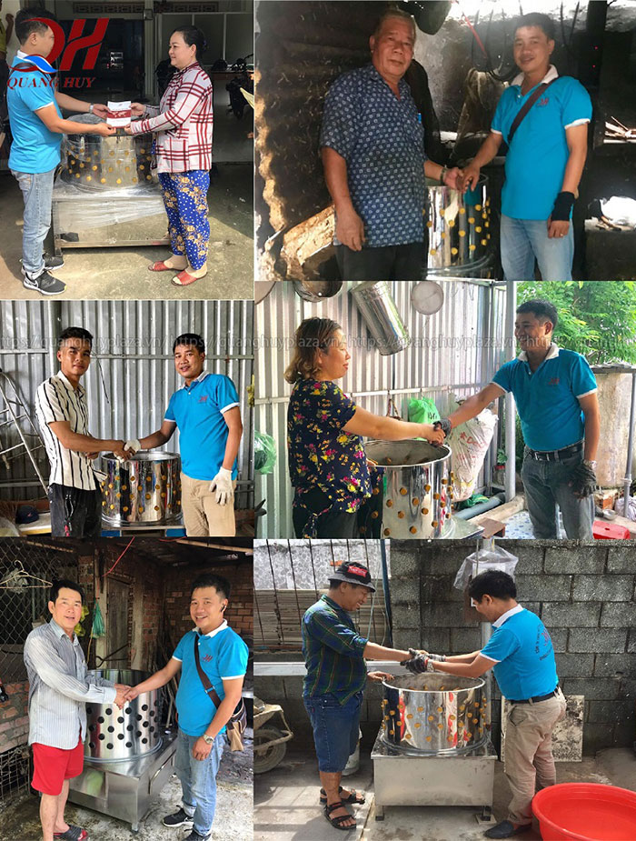 Khách hàng mua máy nhổ lông gà lông vịt Quang Huy