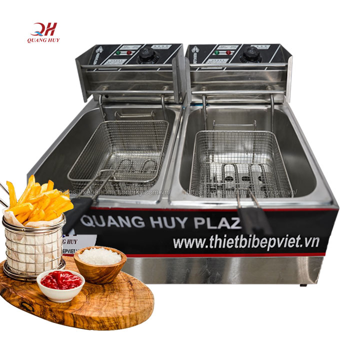 Bếp chiên nhúng đôi 2 ngăn 12 lit Quang Huy