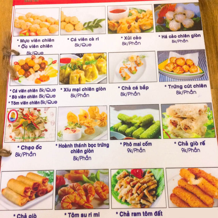 Menu xiên que