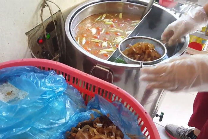 Nồi phở 2 ngăn nấu nước lèo + trần bánh đa