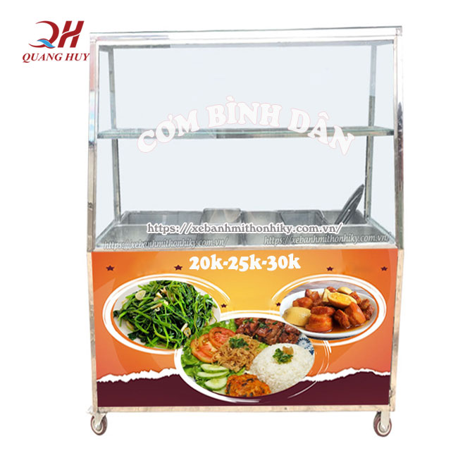 Tủ bán cơm bình dân thiết kế theo yêu cầu tại cơ khí Quang Huy
