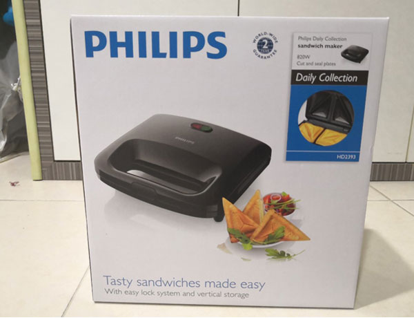 Mẫu máy kẹp bánh mì Philips HD2393