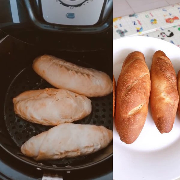 Hoàn thành món bánh mì bằng nồi chiên không dầu
