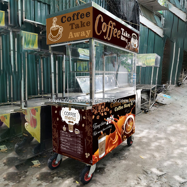 Đề can xe bán cafe mang đi nổi bật giúp thu hút nhiều khách hàng đi đường