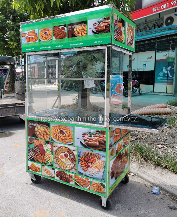 Thiết kế xe đồ ăn vặt Inox tại Quang Huy