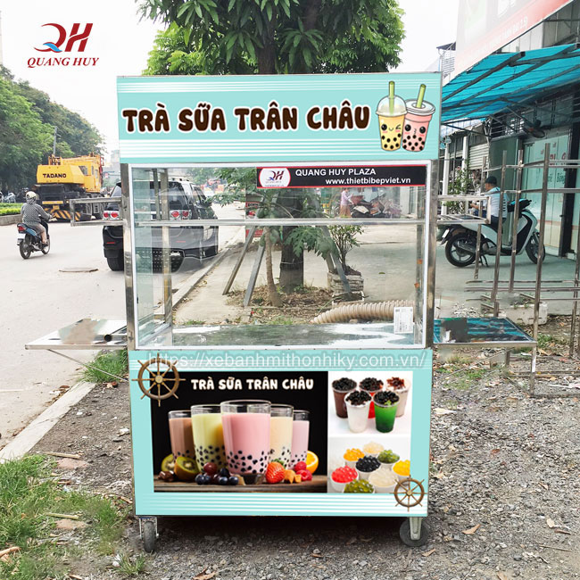 Đặt xe trà sữa Inox đẹp giá rẻ tại Quang Huy