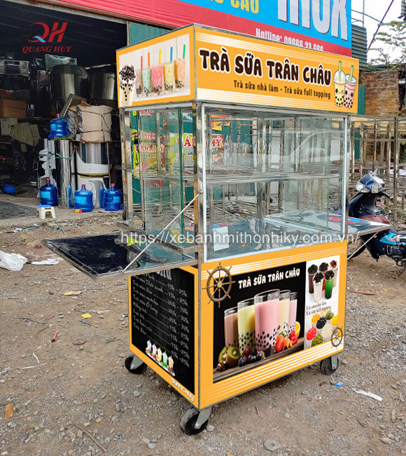 Mẫu tủ trà sữa chân trâu bằng Inox tại Quang Huy