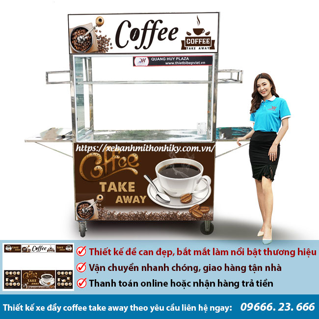 Thiết kế xe bán cafe theo yêu cầu tại Quang Huy
