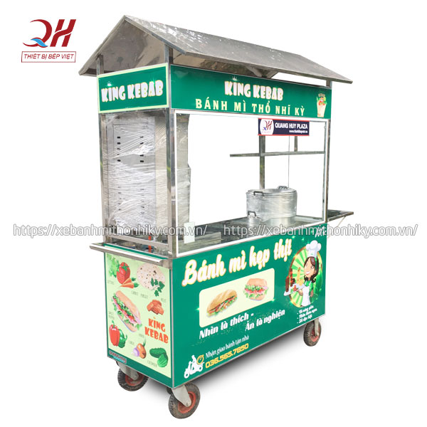 Xe đẩy xôi bánh mì King Kebab Quang Huy gia công và phân phối