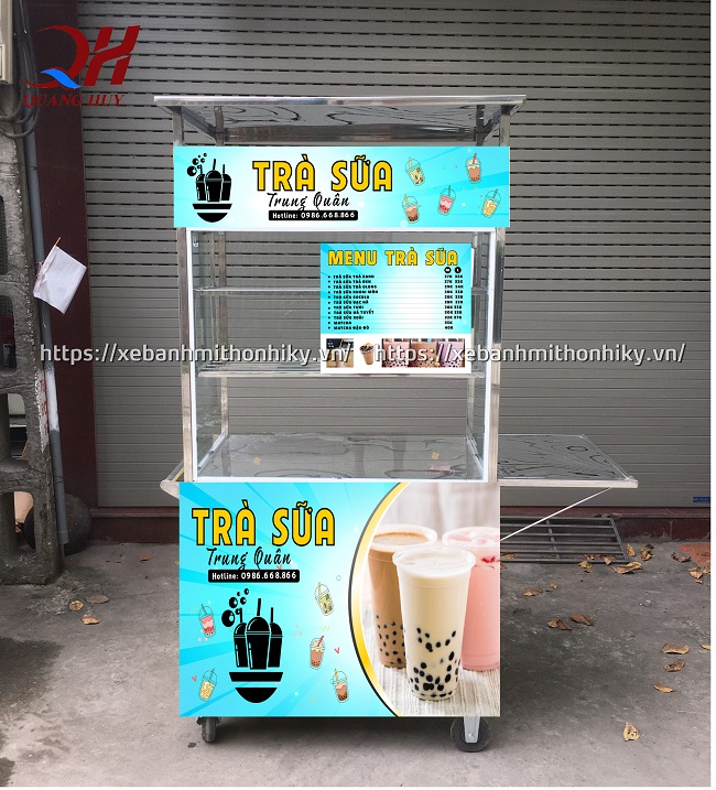 Kích thước xe phù hợp cho 2 người đứng bán