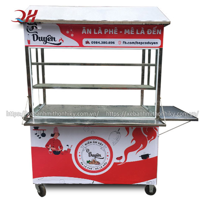 Xe bán đồ ăn vặt, xe đẩy đồ ăn vặt