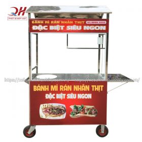 Xe đẩy bán bánh mì rán nhân thịt Quang Huy