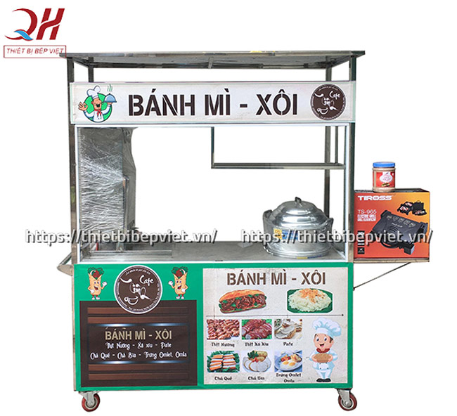 Mẫu bánh mì xôi mặn mẫu mới, xe bánh mì xôi
