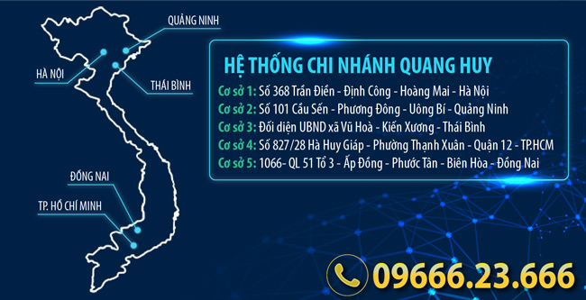 Hệ thống 5 cửa hàng của Quang Huy, chi nhánh Quang Huy