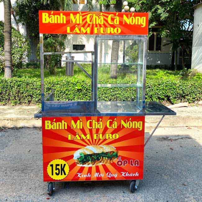 Giá xe bán bánh mì chả cá có khuôn