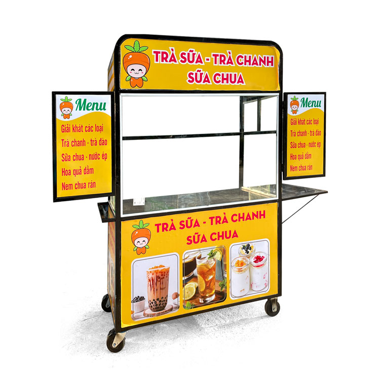 Xe trà sữa take away mái bằng 1m5 TS1500-B