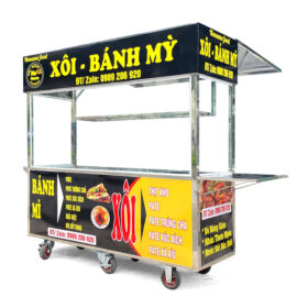 Xe bán xôi 1m5 mái bằng X1500-B