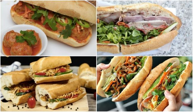 Bán bánh mì thịt đa dạng món
