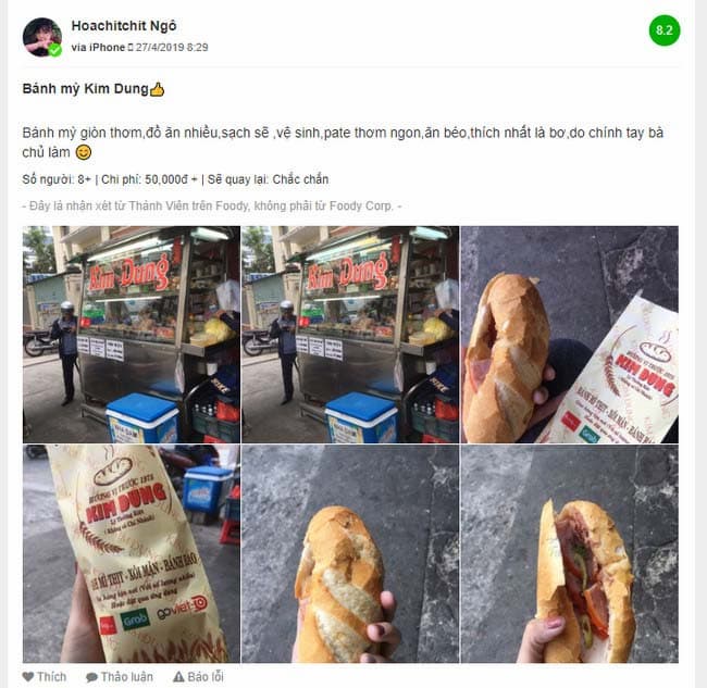Đánh giá bánh mì Kim Dung