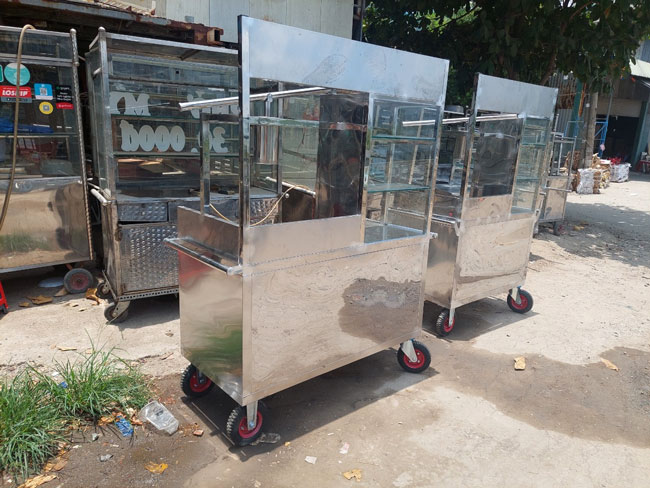 Xe b&aacute;n b&aacute;nh m&igrave; Inox Phước Thịnh